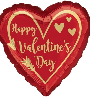 17 Inch Gold Happy Valentine's Day Foil Balloon