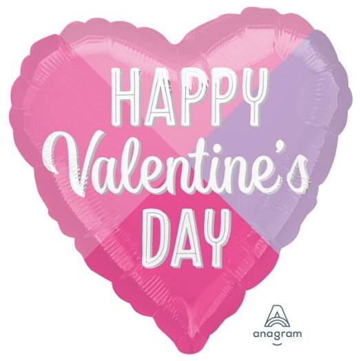 17 Inch Valentine Colour Block Foil Balloon