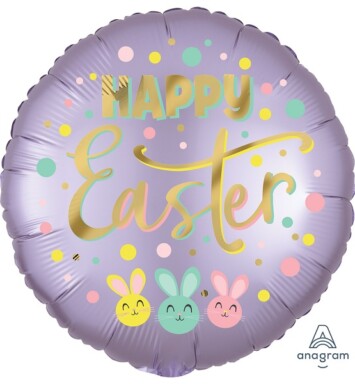 17 Inch Satin Infused Bunny Trio Foil Balloon