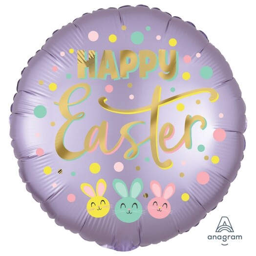 17 Inch Satin Infused Bunny Trio Foil Balloon