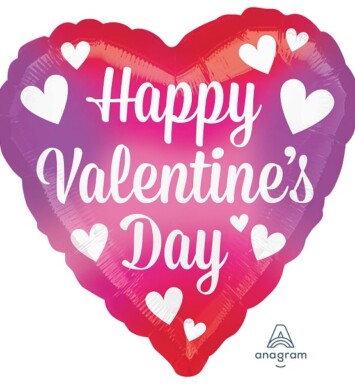 17 Inch Valentine Splash of Colour Foil Balloon