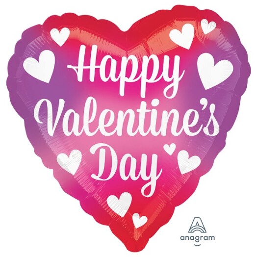 17 Inch Valentine Splash of Colour Foil Balloon