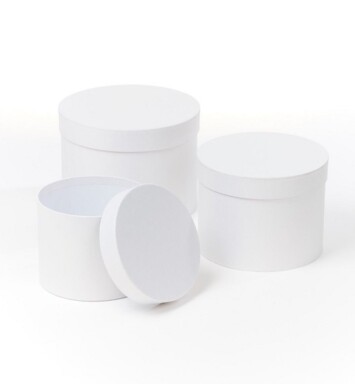 Set of 3 Symphony Hat Boxes - White