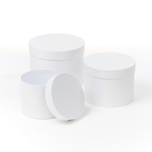 Set of 3 Symphony Hat Boxes - White
