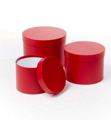 Set of 3 Symphony Hat Boxes - Red