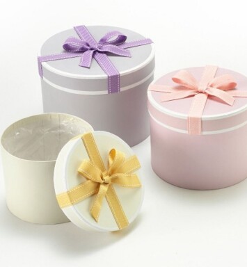 Set of 3 Round Stephy Hat Boxes - Pink