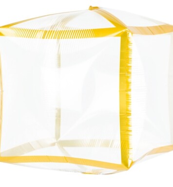 Gold Trim Clearz Cubez Balloon