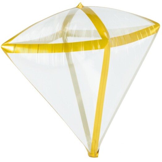 Gold Trim Clearz Diamondz Balloon
