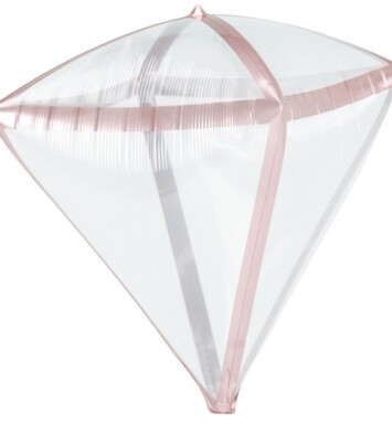 Rose Gold Trim Clearz Diamondz Balloon