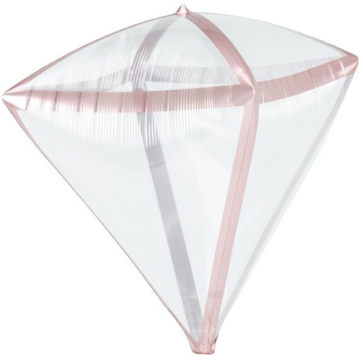 Rose Gold Trim Clearz Diamondz Balloon