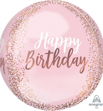 Blush Birthday Orbz Balloon