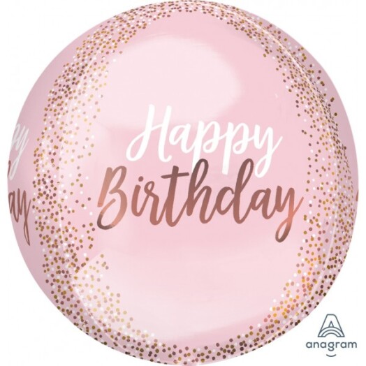 Blush Birthday Orbz Balloon
