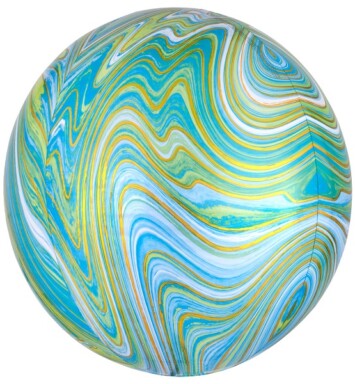 Blue Green Marblez Orbz Balloon