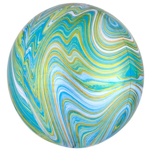 Blue Green Marblez Orbz Balloon