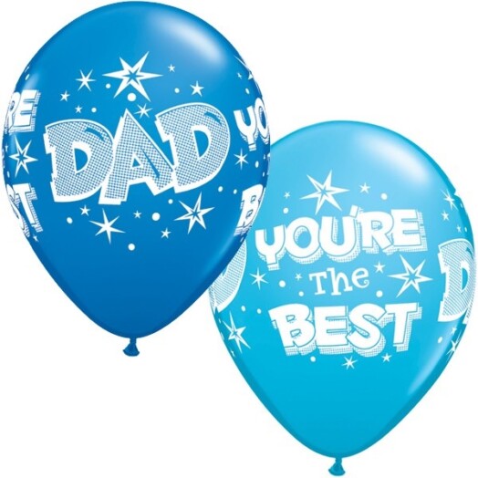 11 Inch Dad You're The Best Starbursts Latex Balloon