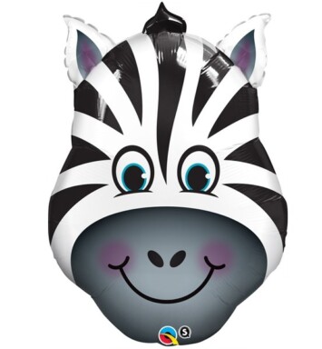 Unpackaged 14 Inch Mini Zany Zebra Foil Balloon