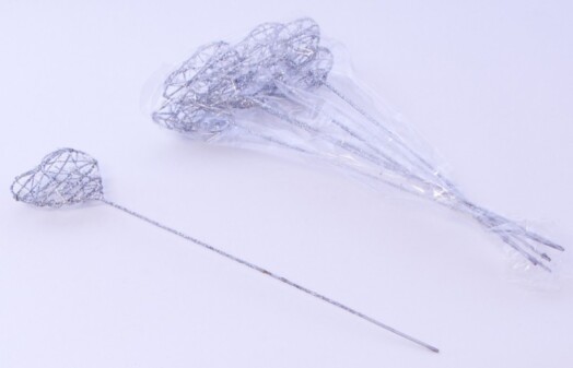 Heart Wand Silver 6pk