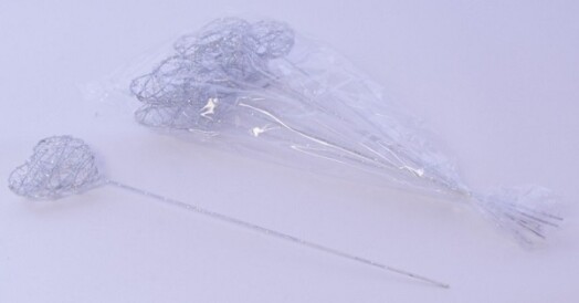 Heart Wand White Iridescent 6pk