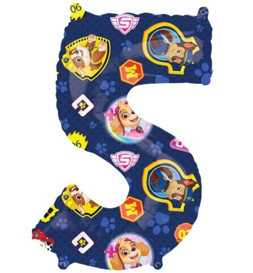 Paw Patrol Number 5 Foil Balloon