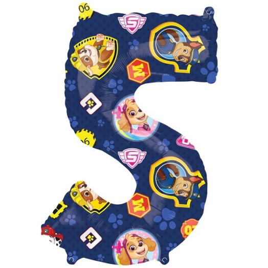Paw Patrol Number 5 Foil Balloon