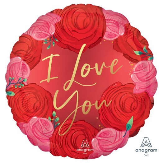 18 Inch Circled In Roses Satin Luxe Foil Balloon