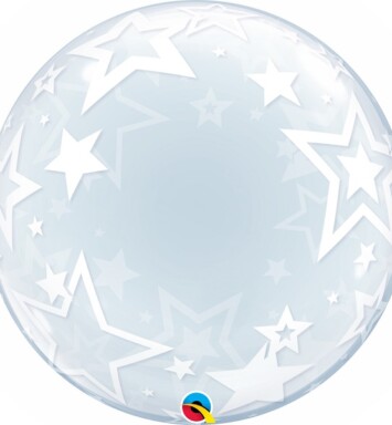24" Deco Bubble - Stylish Stars Balloon
