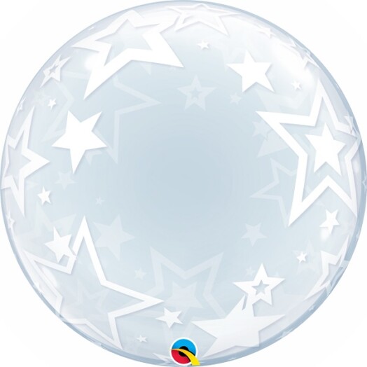 24" Deco Bubble - Stylish Stars Balloon