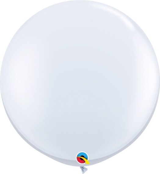 3ft Standard White Latex Balloon 2pk