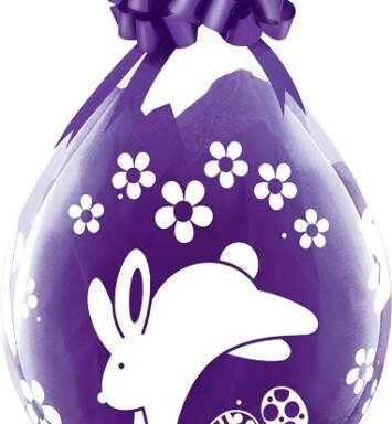 18 Inch Diamond Clear Latex Bunnies & Daisies