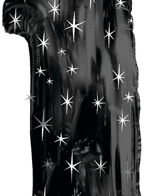 Large Black Sparkle Number 1 Foil Balloon