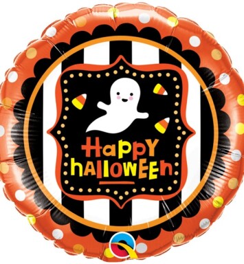 18 Inch Halloween Ghost & Candy Corn Foil Balloon