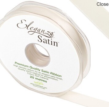 15mm Eleganza Satin Ribbon Ivory