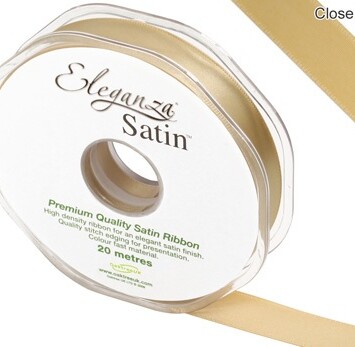 15mm Eleganza Satin Ribbon Gold
