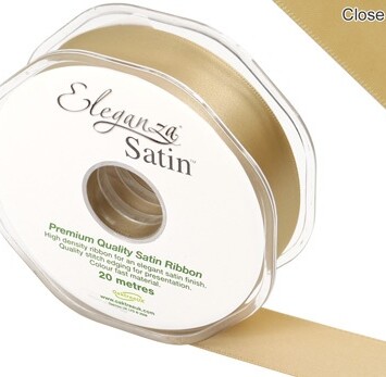 25mm Eleganza Double Faced Satin Ribbon Gold