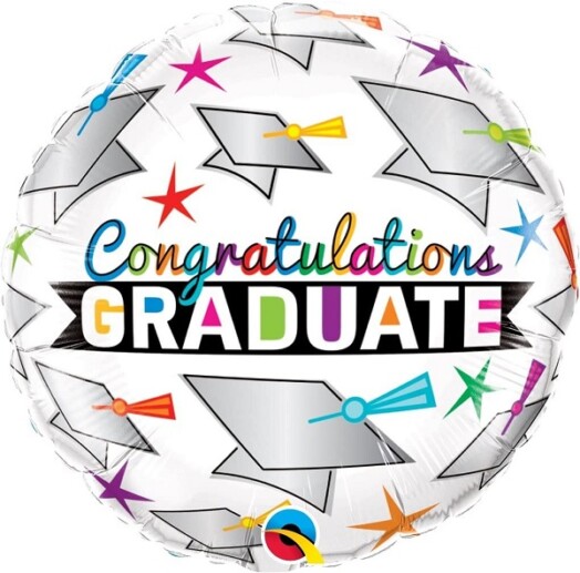 18 Inch Graduate Cap & Stars Foil Balloon