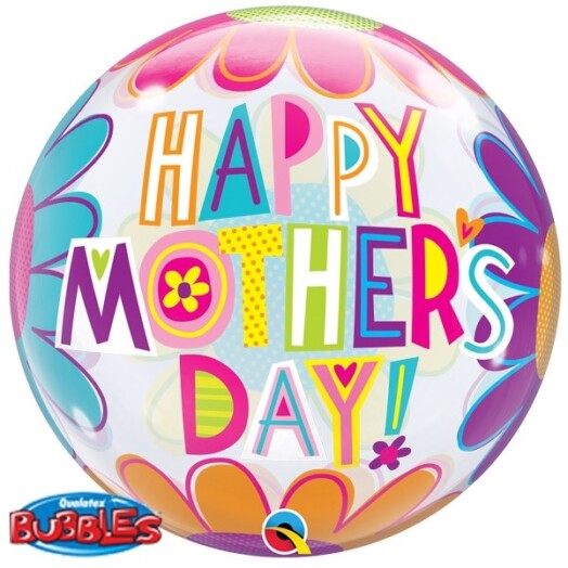 22 Inch Big Flowers Mother's Day Bubble Balloon