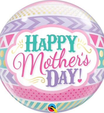 22" Mother's Day Dots & Stripes Bubble Balloon