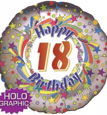 18" 18th Spinning Star Birthday Foil Balloon