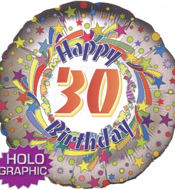 18" 30th Spinning Star Birthday Foil Balloon