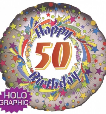 18" 50th Spinning Star Birthday Foil Balloon
