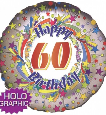 18" 60th Spinning Star Birthday Foil Balloon