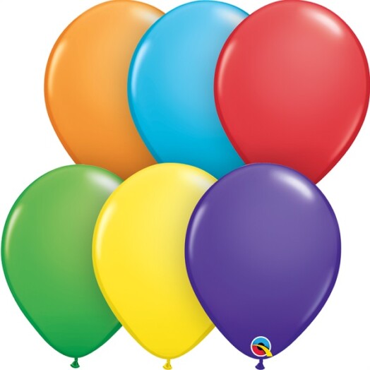 11 Inch Bright Rainbow Assortment Latex Balloons 100ct