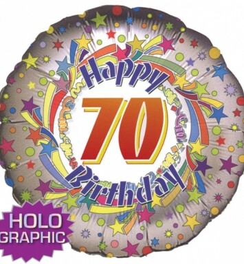 18" 70th Spinning Star Birthday Foil Balloon