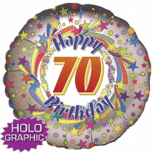 18" 70th Spinning Star Birthday Foil Balloon