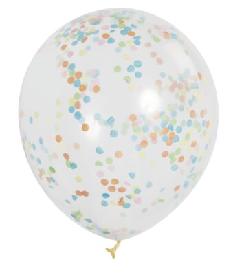 12 Inch Clear Latex with Multi Colour Confetti