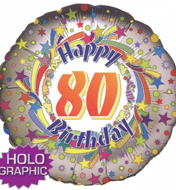 18" 80th Spinning Star Birthday Foil Balloon
