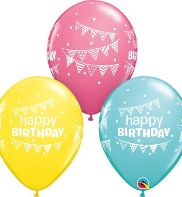 11 Inch Birthday Pennants & Dots