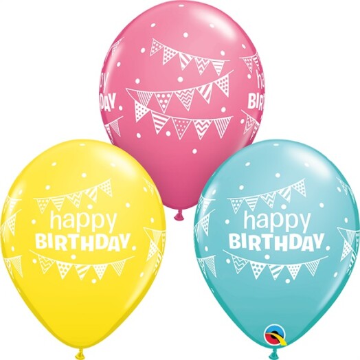 11 Inch Birthday Pennants & Dots