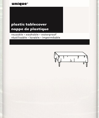 White Plastic Tablecover