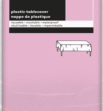 Lovely Pink Plastic Tablecover